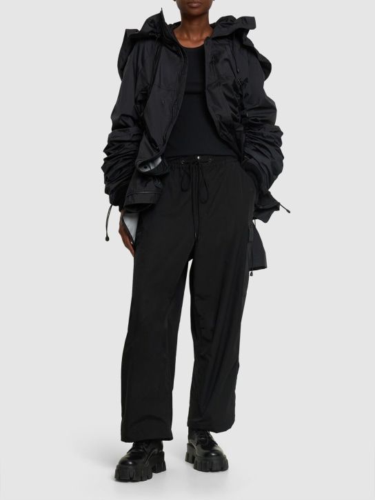 JUNYA WATANABE: 科技织物直筒工装裤 - 黑色 - women_1 | Luisa Via Roma
