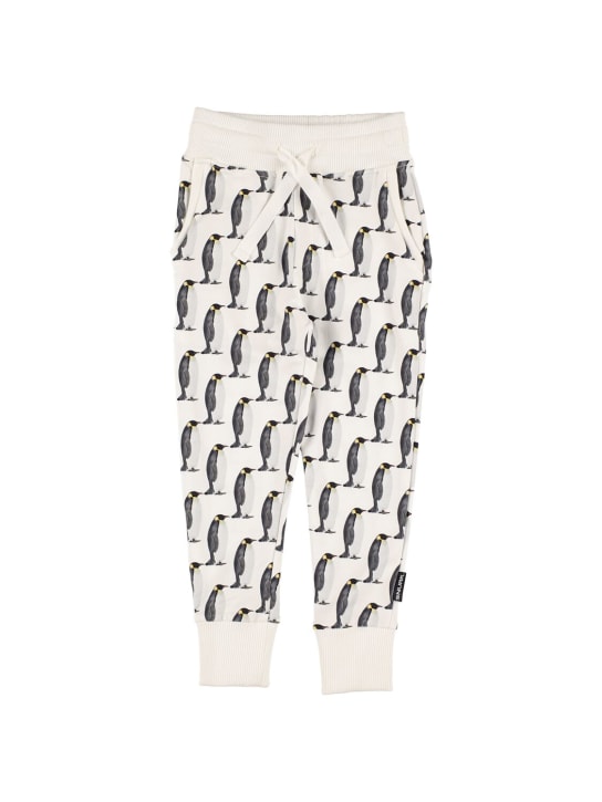 Snurk: Penguin print organic cotton sweatpants - White - kids-boys_0 | Luisa Via Roma