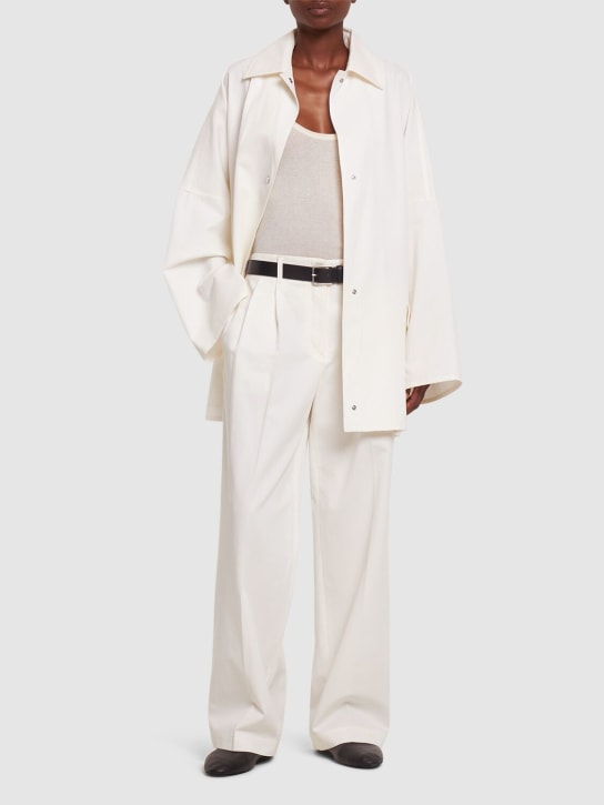 Toteme: Relaxed twill cotton pants - Beyaz - women_1 | Luisa Via Roma