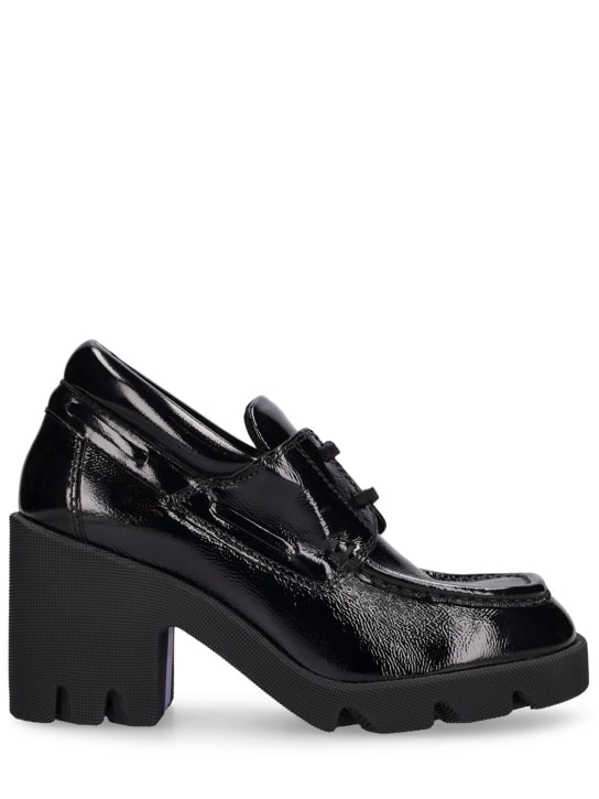 Burberry: Chaussures à lacets en cuir Paulina 65 mm - Noir - women_0 | Luisa Via Roma