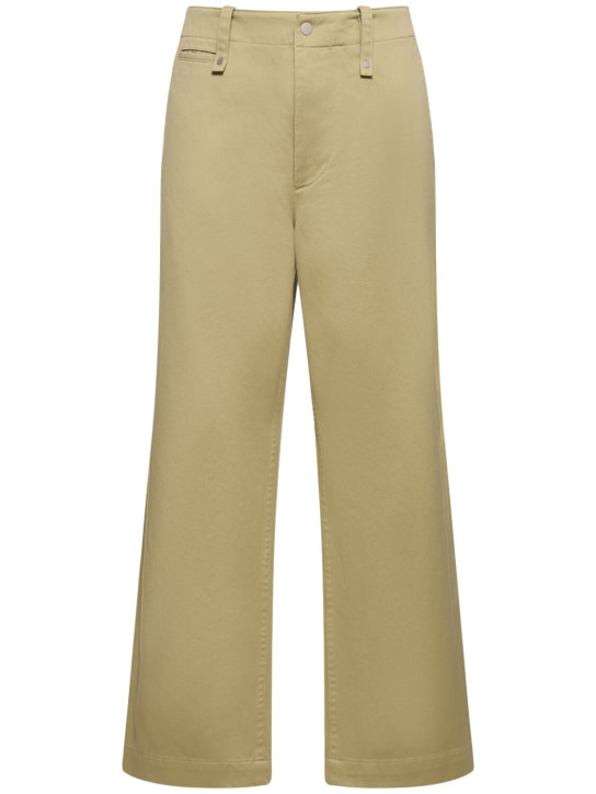 Burberry: Pantalones rectos de algodón - Hunter - men_0 | Luisa Via Roma