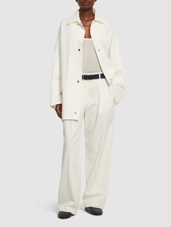 Toteme: Structured cotton twill overshirt - White - women_1 | Luisa Via Roma