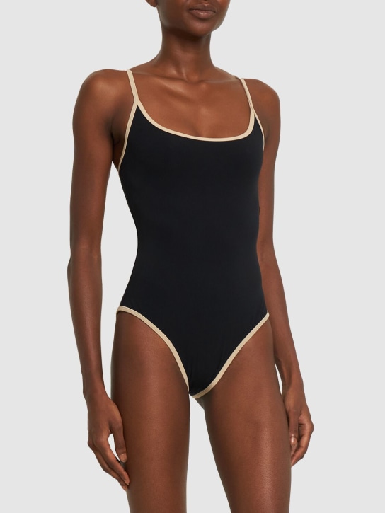 Toteme: Contrast hem one piece swimsuit - women_1 | Luisa Via Roma
