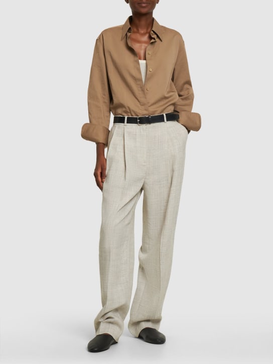 Toteme: Tailored viscose blend pants - Beige - women_1 | Luisa Via Roma