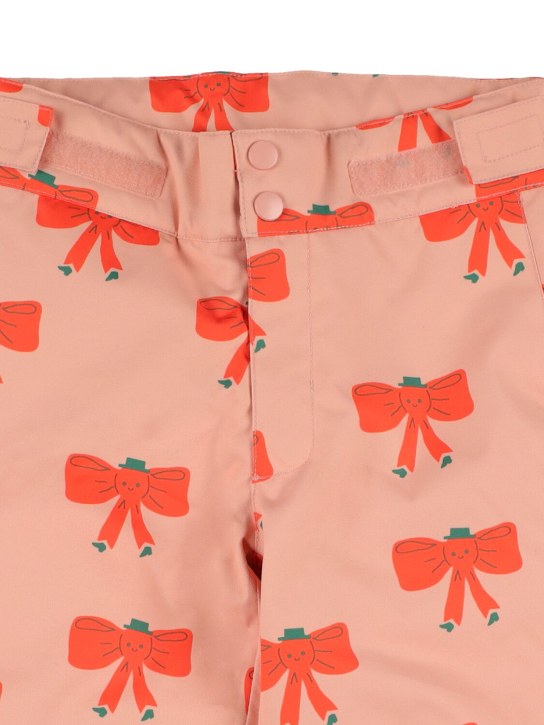 Tiny Cottons: Pantalon de ski en nylon rembourré imprimé nœud - Rose - kids-girls_1 | Luisa Via Roma