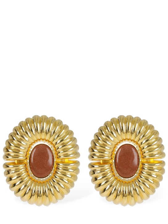Destree: Sonia Sun stud earrings - Gold/Brown - women_0 | Luisa Via Roma