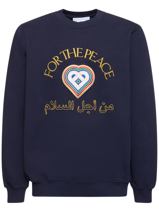 Casablanca: Sweatshirt aus Bio-Baumwolle „For The Peace“ - Dunkelblau - men_0 | Luisa Via Roma