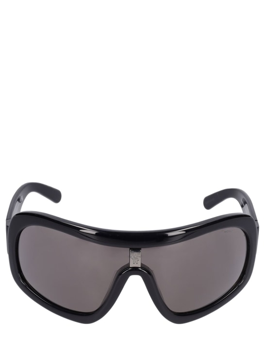Moncler: Franconia shield sunglasses - Shiny Black - men_0 | Luisa Via Roma
