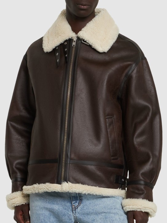 Dunst: Unisex loose fit shearling jacket - Brown - men_2 | Luisa Via Roma