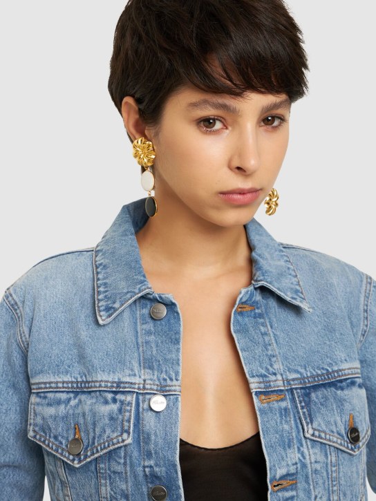 Destree: Sonia Daisy double stone earrings - Altın/Renkli - women_1 | Luisa Via Roma