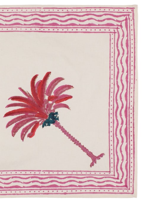 Les Ottomans: Set of 4 handprinted cotton napkins - Rosa - ecraft_1 | Luisa Via Roma