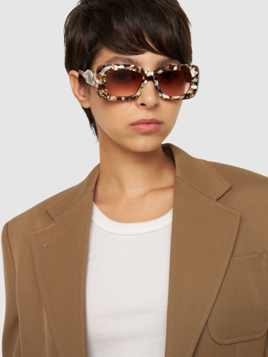 Chloé: Gayia squared bio-acetate sunglasses - Havana/Orange - women_1 | Luisa Via Roma