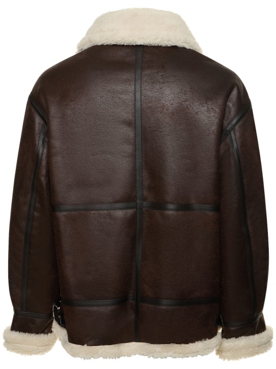 Dunst: Unisex loose fit shearling jacket - Brown - men_4 | Luisa Via Roma