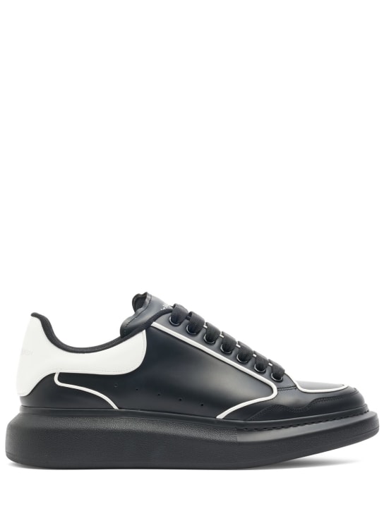 Alexander McQueen: Sneakers Oversized de piel 45mm - Negro - men_0 | Luisa Via Roma