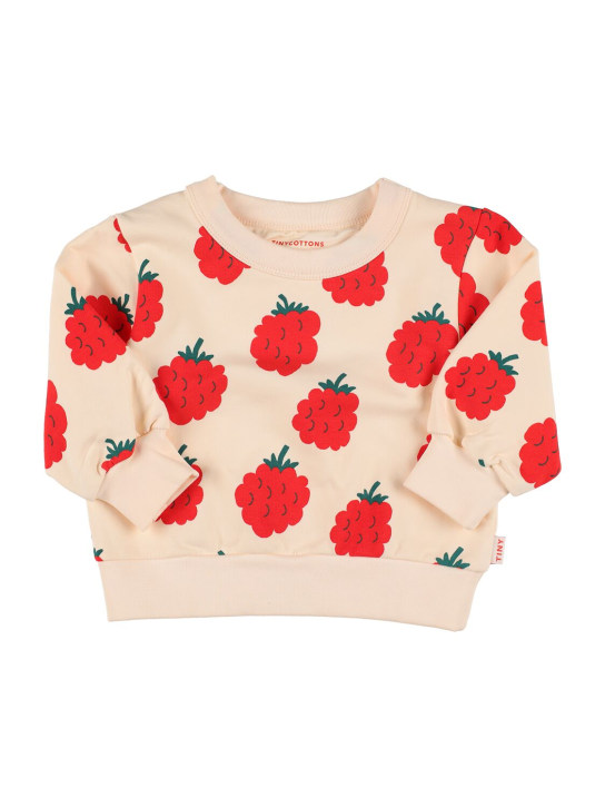 Tiny Cottons: Sweat-shirt en coton imprimé framboises - Blanc/Rouge - kids-girls_0 | Luisa Via Roma