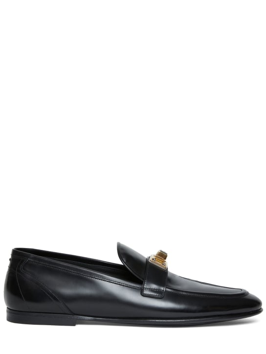 Dolce&Gabbana: Ariosto leather loafers - Black - men_0 | Luisa Via Roma