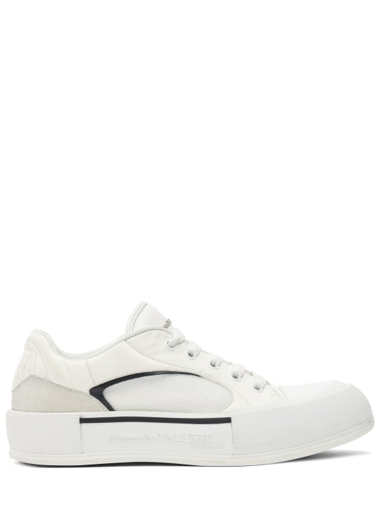 Alexander McQueen: Sneakers Deck in nylon - Bianco - men_0 | Luisa Via Roma