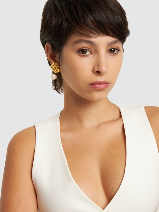 Destree: Boucles d'oreilles en perles Sonia Daisy - Or/Blanc - women_1 | Luisa Via Roma
