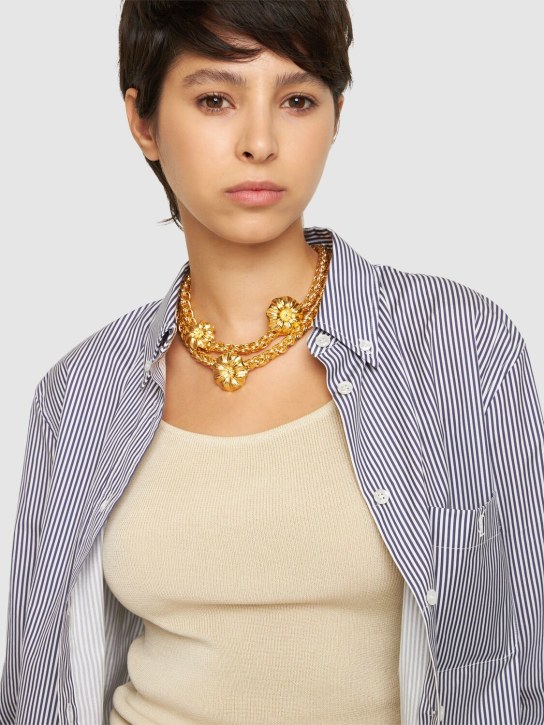 Destree: Elizabeth double chain daisy necklace - Gold - women_1 | Luisa Via Roma