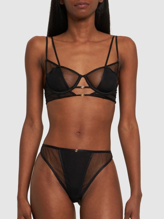 Bluebella: Alya mesh high waist briefs - Black - women_1 | Luisa Via Roma