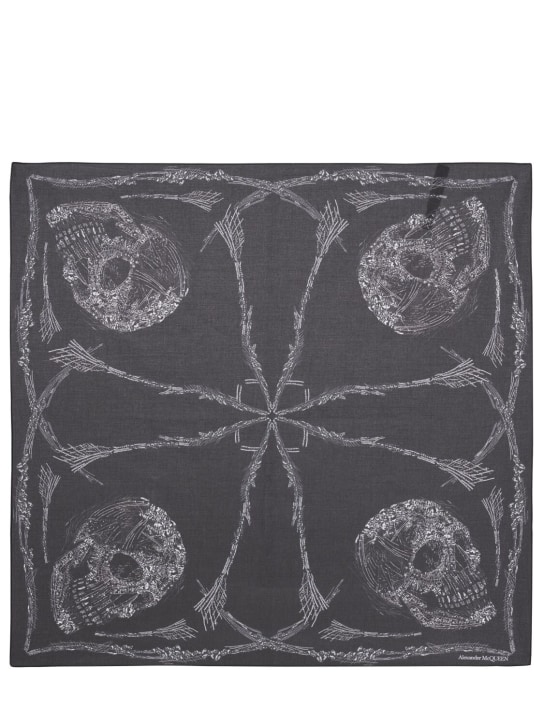 Alexander McQueen: Skull Crystal tech shawl - Black/Ivory - men_0 | Luisa Via Roma