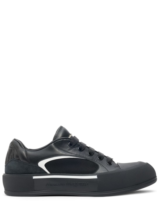 Alexander McQueen: Deck nylon sneakers - Siyah - men_0 | Luisa Via Roma