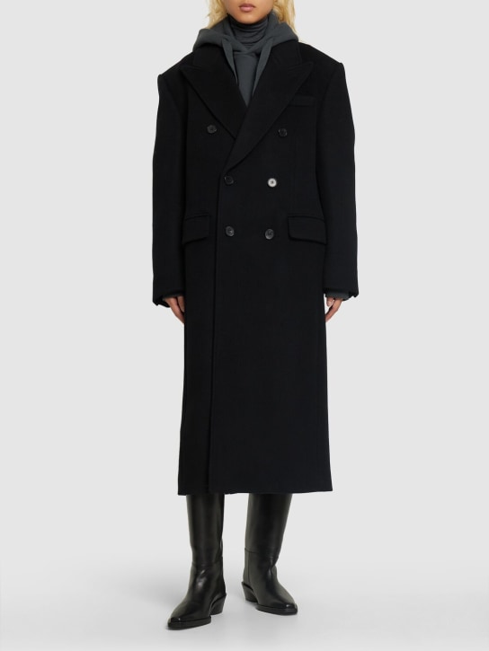 Dunst: Manteau unisexe en laine à double boutonnage - Noir - women_1 | Luisa Via Roma