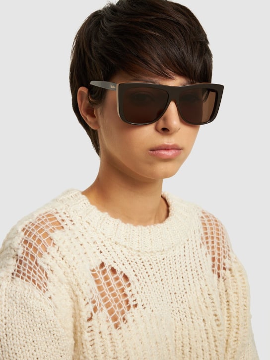 Max Mara: Lee Miller squared acetate sunglasses - Brown - women_1 | Luisa Via Roma