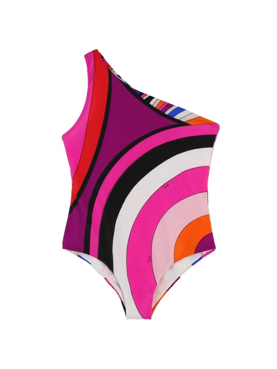 Pucci: Printed lycra one piece swimsuit - kids-girls_0 | Luisa Via Roma