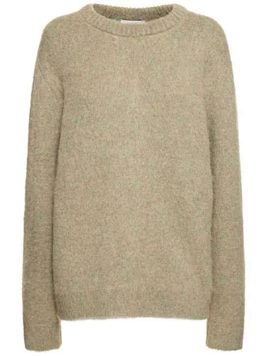 Lemaire: Brushed mohair blend sweater - Beige - women_0 | Luisa Via Roma