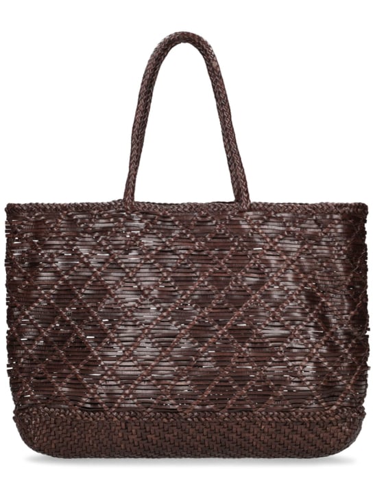 Dragon Diffusion: Corso Weave leather top handle bag - Koyu Kahverengi - women_0 | Luisa Via Roma