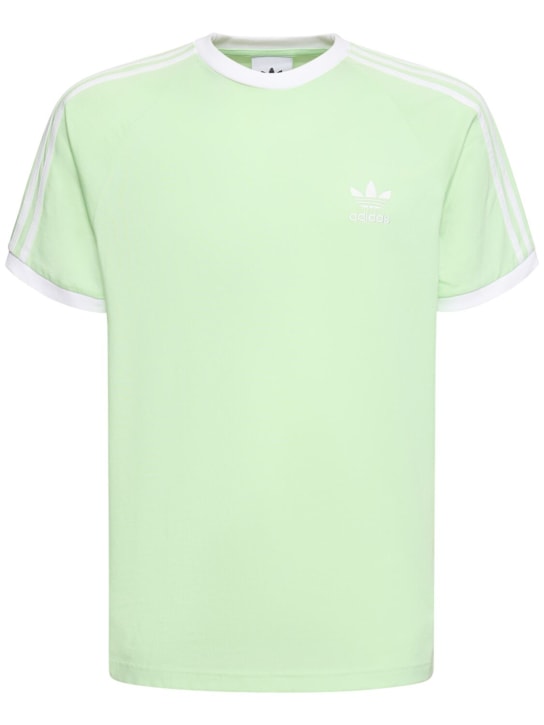 adidas Originals: 3-Stripes cotton t-shirt - Yeşil/Beyaz - men_0 | Luisa Via Roma