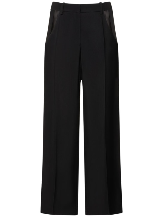 MUGLER: Viscose twill straight cutout pants - Black - women_0 | Luisa Via Roma
