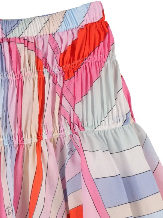 Pucci: Minifalda de muselina de algodón estampada - Ivory/Multi - kids-girls_1 | Luisa Via Roma