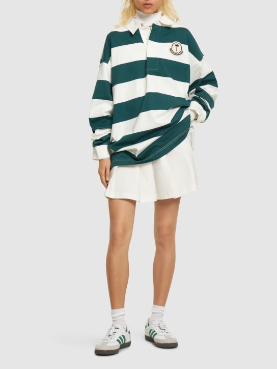 Moncler Genius: Moncler x Palm Angels jersey polo shirt - Yeşil/Beyaz - women_1 | Luisa Via Roma