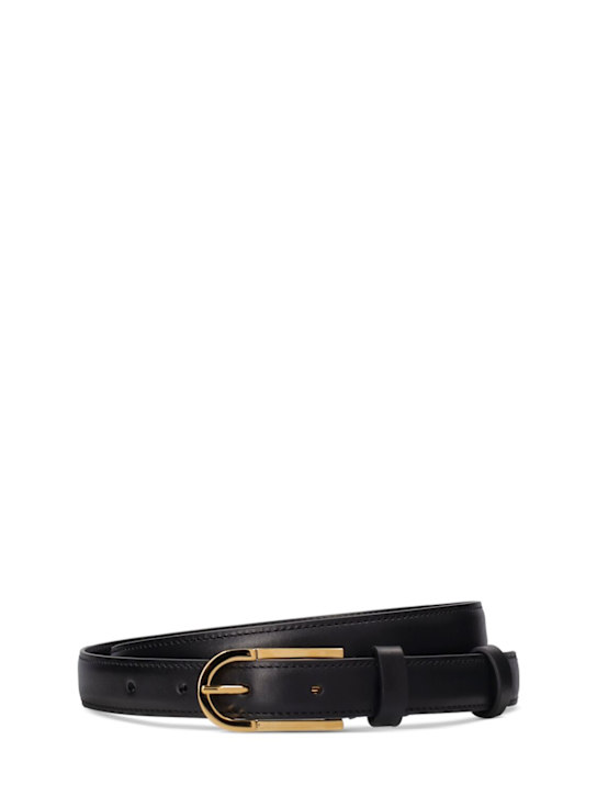 The Row: Freya leather belt - Black - women_0 | Luisa Via Roma