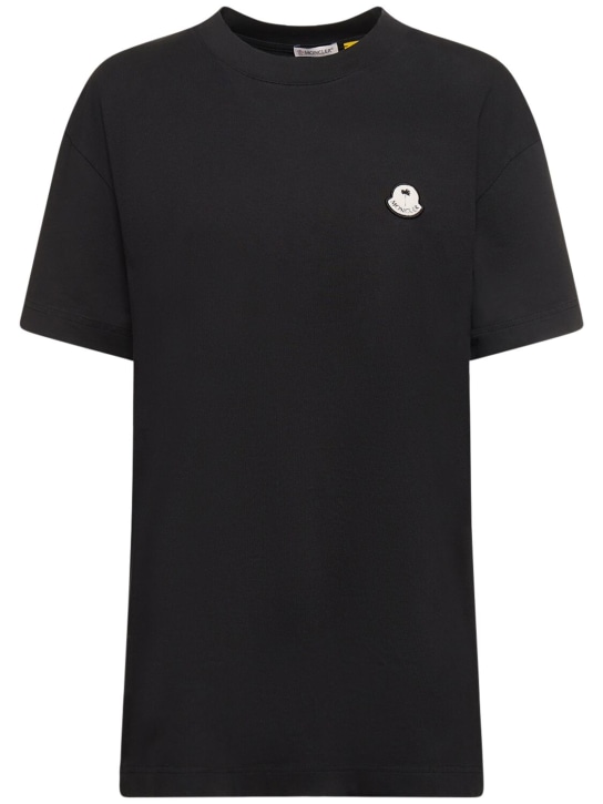 Moncler Genius: Moncler x Palm Angels cotton t-shirt - Siyah - women_0 | Luisa Via Roma