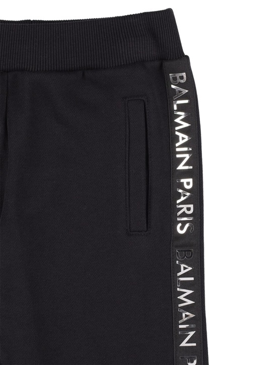 Balmain: Organic cotton sweatpants - Black - kids-boys_1 | Luisa Via Roma