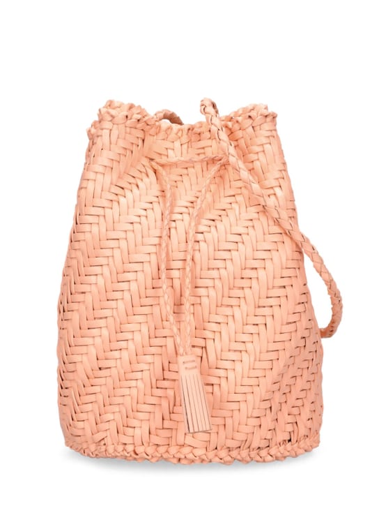 Dragon Diffusion: Pompom Doublej woven leather basket bag - Pembe - women_0 | Luisa Via Roma