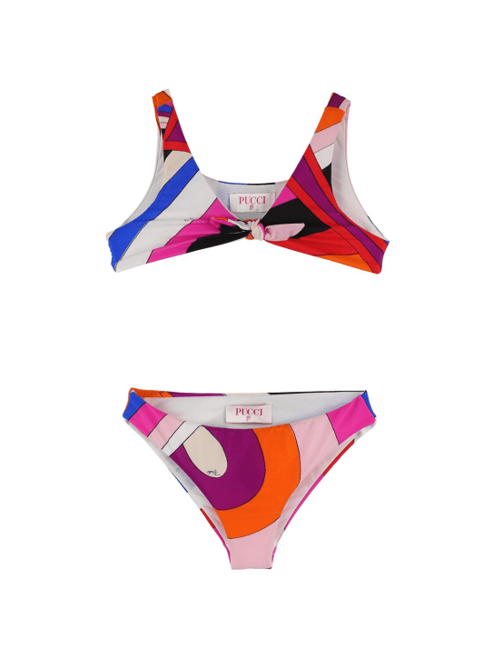 Pucci: Set bikini in Lycra stampata - Fuchsia/Multi - kids-girls_0 | Luisa Via Roma