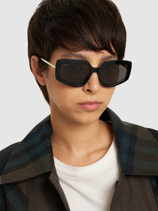 Max Mara: Design 7 geometric sunglasses - Black/Smoke - women_1 | Luisa Via Roma