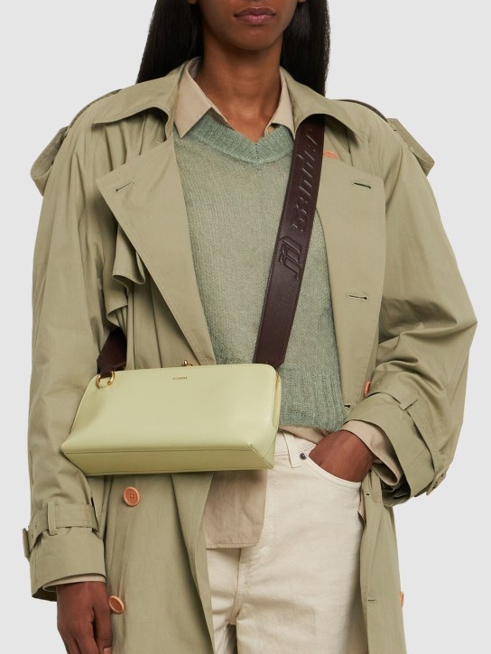 Jil Sander: Petit sac porté épaule en cuir Goji - Vert Pastel - women_1 | Luisa Via Roma