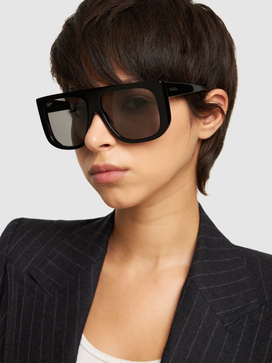 Max Mara: Eileen squared acetate sunglasses - Black/Smoke - women_1 | Luisa Via Roma
