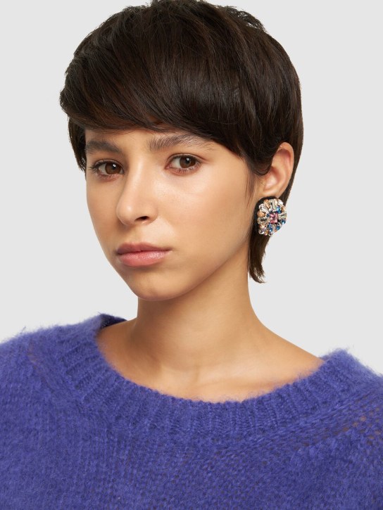 Moschino: Boucles d'oreilles à clip en cristaux - women_1 | Luisa Via Roma
