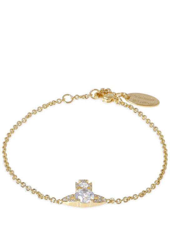 Vivienne Westwood: Bracelet chaîne avec cristaux Ismene - Or/Cristal - women_0 | Luisa Via Roma