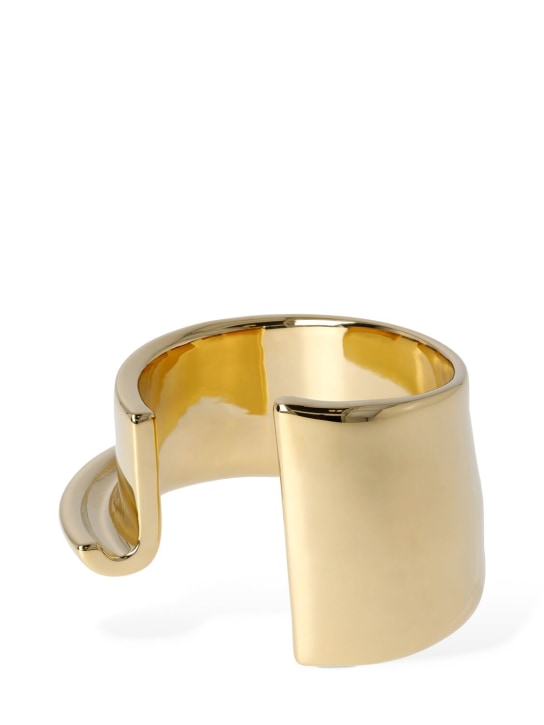 Jacquemus: Le Bracelet J cuff - Light Gold - women_0 | Luisa Via Roma