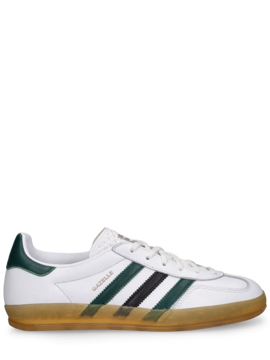 adidas Originals: Gazelle Indoor sneakers - White/Green - women_0 | Luisa Via Roma