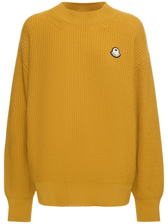 Moncler Genius: Moncler x Palm Angels wool sweater - Gelb - women_0 | Luisa Via Roma