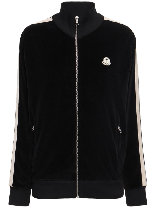 Moncler Genius: Moncler x Palm Angels zip-up sweatshirt - 블랙 - women_0 | Luisa Via Roma