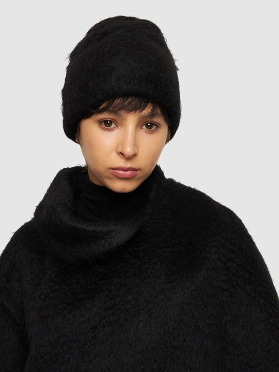 Toteme: 羊驼毛混纺针织便帽 - 黑色 - women_1 | Luisa Via Roma